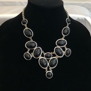 WH|BM Black & Silver V Shape Heavy Necklace